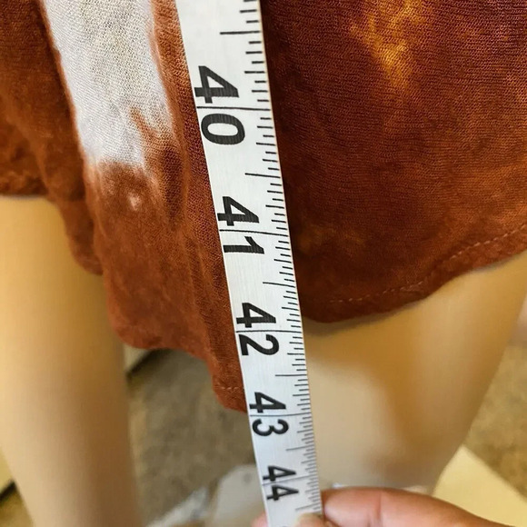Pams Muumuu Brown Tie Dye Embroidery BOHO Midi Dress FreeSize Cottagecore Casual - Picture 3 of 8